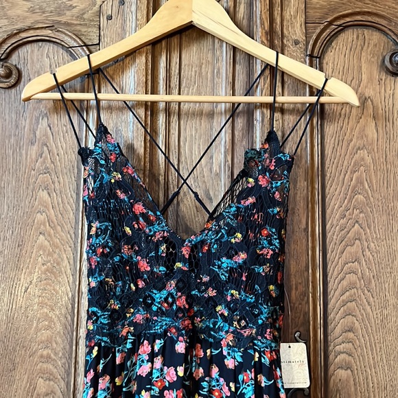 NEW Free People One Adella Printed Slip Mini Crochet Lace Dress - Picture 8 of 15